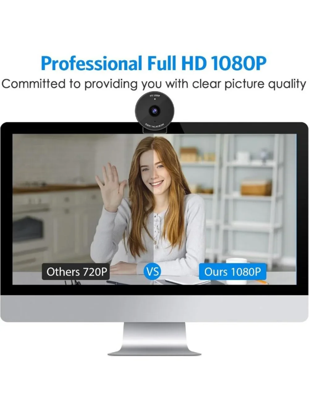 1080P USB Webcam with Microphone & Privacy Cover | HD Video Streaming Camera